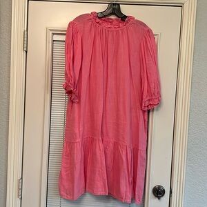 Pink linen dress